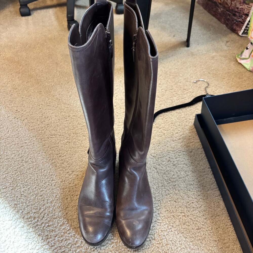 Cole Haan Brown Leather Tall Riding Boots Size 8B
